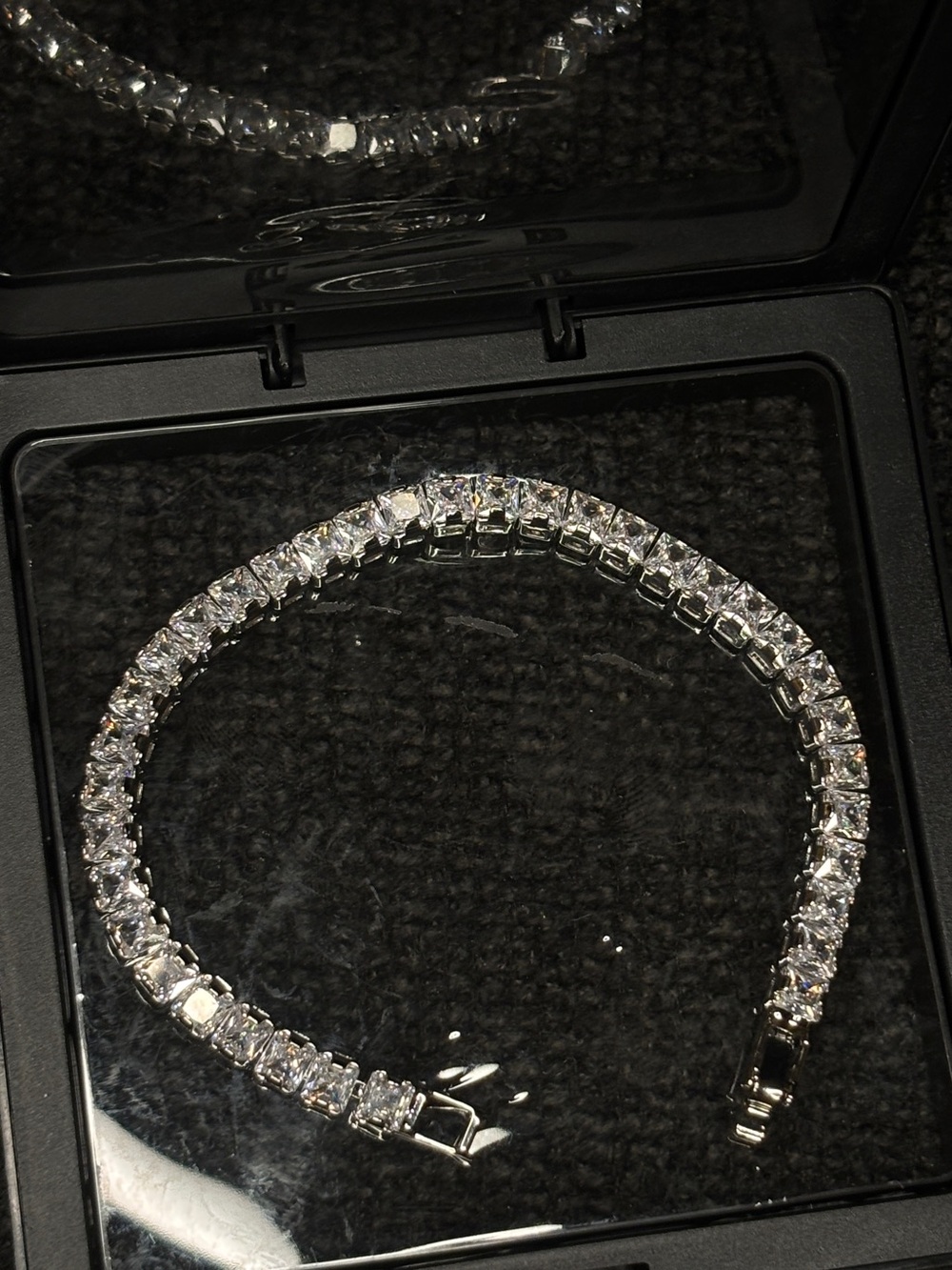Classic Silver Tennis Bracelet with Clear Stones - Women Jewelry